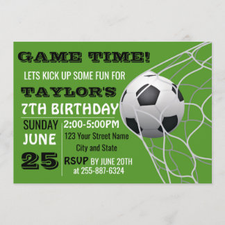 Football Jeu heure Anniversaire carte d'invitation