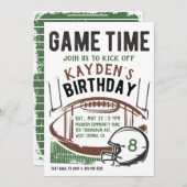 Football Jeu Heure Anniversaire Invitation (Devant / Derrière)