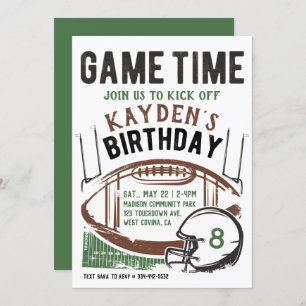 Football Jeu Heure Anniversaire Invitation