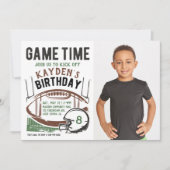 Football Jeu Heure Photo Anniversaire Invitation (Devant)