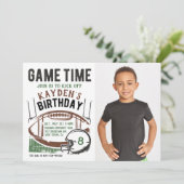Football Jeu Heure Photo Anniversaire Invitation (Debout devant)