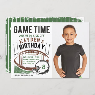 Football Jeu Heure Photo Anniversaire Invitation