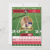 Football Kaart W / Stats Afstudeerder Uitnodiginge (Voorkant)