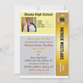 Football Kaart W / Stats Afstudeerder Uitnodiginge (Achterkant)