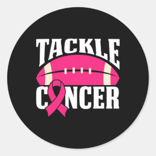 Football Kanker Borst Awareness Tackle Pink Ribbo Ronde Sticker