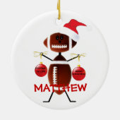 Football kerst Cartoon Keramisch Ornament (Achterkant)