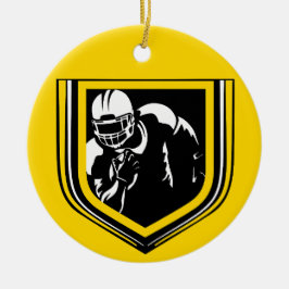 Football Kerst Zwart en Goud Ornament