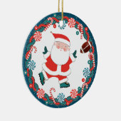 Football kerstcadeau keramisch ornament (Rechts)