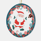 Football kerstcadeau keramisch ornament (Links)