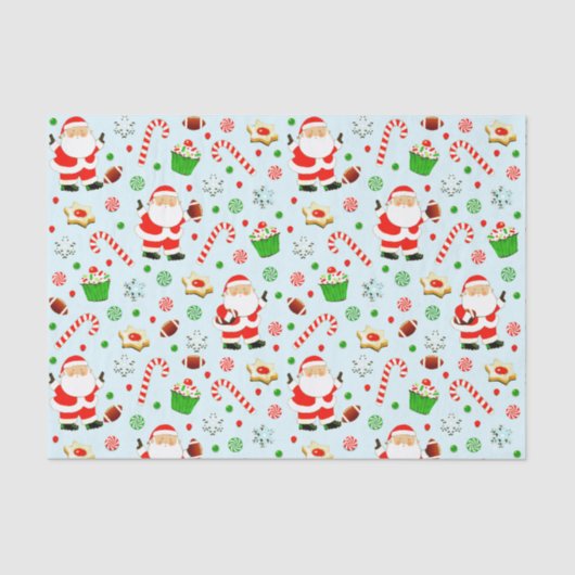 Football kerstcadeaupapier tissuepapier (Voorkant)