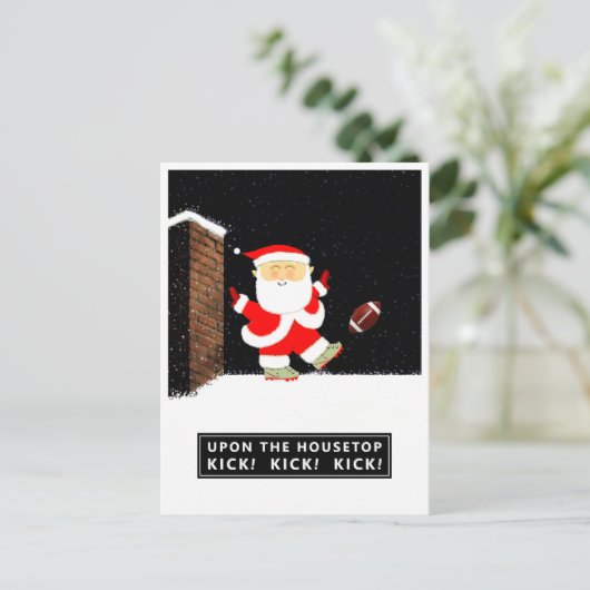Football kerstvakantie briefkaart (Staand voorkant)