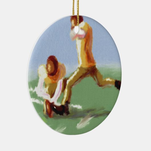Football Kicker Art Keramisch Ornament (Rechts)