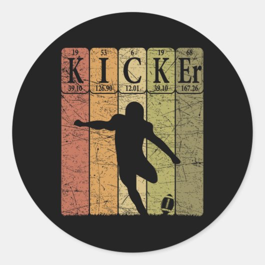 Football Kicker Periodic Table Elements Football P Ronde Sticker (Voorkant)