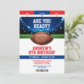 Football Kids Birthday Party Ticket Invitation (Debout devant)