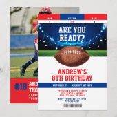 Football Kids Birthday Party Ticket Invitation (Devant / Derrière)