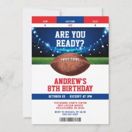 Football Kids Birthday Party Ticket Invitation Kaart