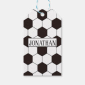 Football Kinder Voetbalpatroon Voetballer Verjaard Cadeaulabel (Voorkant)