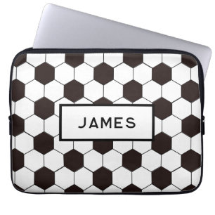 Football Kinder Voetbalpatroon Voetballer Verjaard Laptop Sleeve