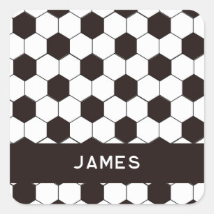 Football Kinder Voetbalpatroon Voetballer Verjaard Vierkante Sticker