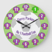 Football klok - Claret & Blue Shirten (Voorkant)