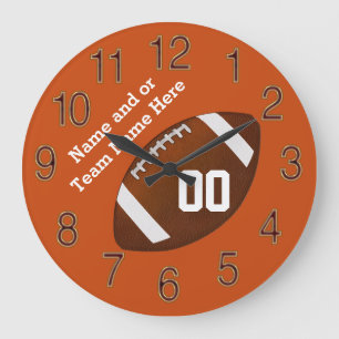Football Klok Uw Kleuren van het Team, Naam en Aan