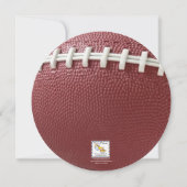 Football Laces Gold Round Invitation (Dos)
