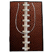 Football Laces Texture Black Medium Cadeauzakje (Voorkant)