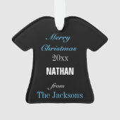 Football Light Bleu & Black Jersey Ornement (dos)