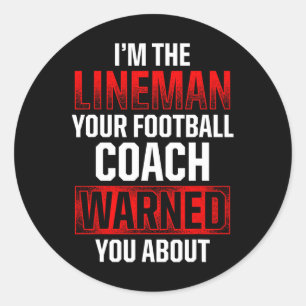 Football Lineman Hot-offensieve defensieve speler Ronde Sticker