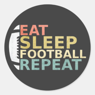Football Lover Eat Sleep Football Herhalen Ronde Sticker