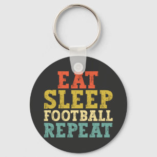 Football Lovers Eat Sleep Football Repeat Sleutelhanger