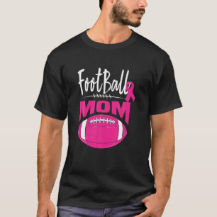 Football Mam Borst Kanker Bewustheid Roze Ribbon L T-shirt