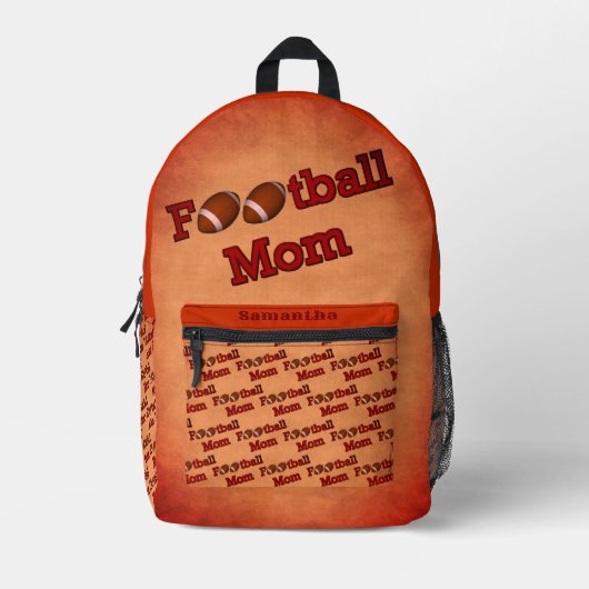 Football Mam Cute Personalized Bedrukte Rugzak (Voorkant)