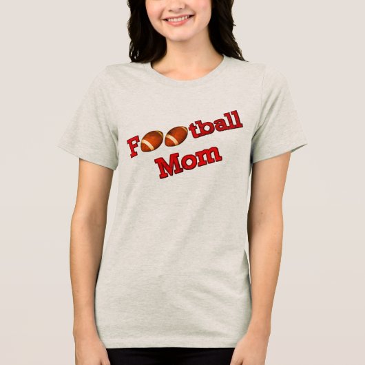 Football Mam Cute Tri-Blend Shirt (Voorkant)