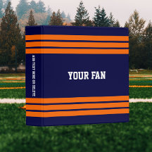 Football Marine & Orange Classeur personnalisé