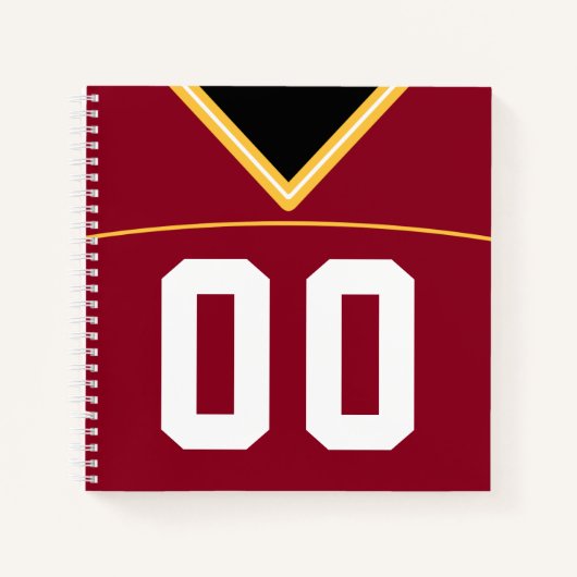  Football Maroon Jersey Notitieboek (Voorkant)