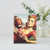  Football Meisje Briefkaart (Staand voorkant)