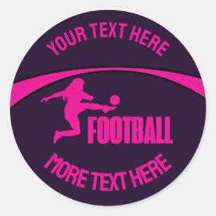 Football Meisje Speler, Team, Verjaardag Meisje Gi Ronde Sticker