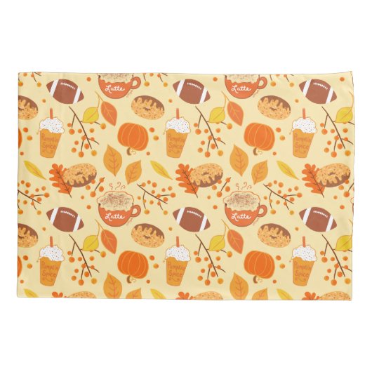 Football met bladeren en pompoenen kussensloop (Achterkant)