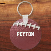 Football met Laces Kijk Aangepaste Sleutelhanger (Voorkant)