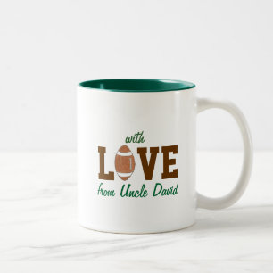 Football "met liefde" cadeaumok tweekleurige koffiemok