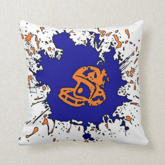Football met oranje blauw thema kussen