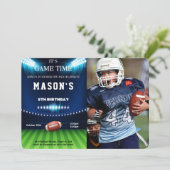 Football modifiable Anniversaire Photo Invitation (Debout devant)