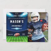 Football modifiable Anniversaire Photo Invitation (Devant)