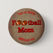 Football Mom Cute Personalized Ronde Button 5,7 Cm (Voorkant)