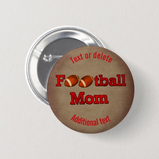 Football Mom Cute Personalized Ronde Button 5,7 Cm (Voorkant /achterkant)