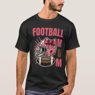 Football Mom Game Day - Rode Bogen & Helmen T-shirt
