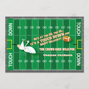 Football MVP & Stork Baby shower Uitnodiging
