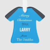 Football Navy, Blue & White Jersey Ornament (achterkant)