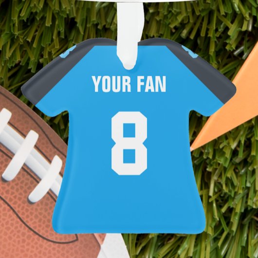 Football Navy, Blue & White Jersey Ornement